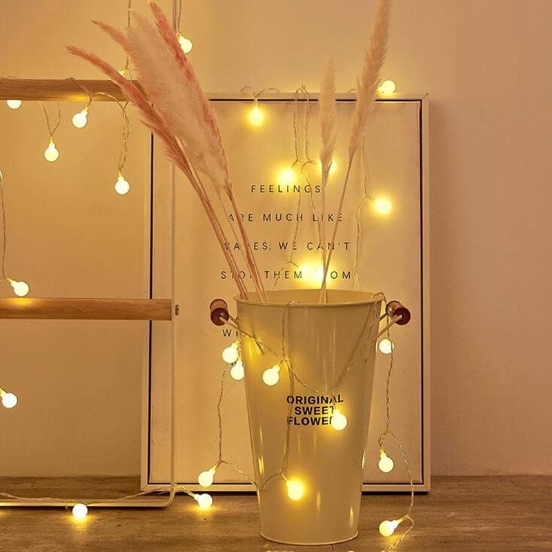 Lichtsnoer LED Fairy Lights Binnen Buiten Warm Wit Ster Bloem Bal Slaapkamer