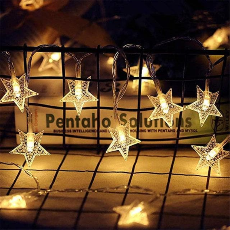Lichtsnoer LED Fairy Lights Binnen Buiten Warm Wit Ster Bloem Bal Slaapkamer