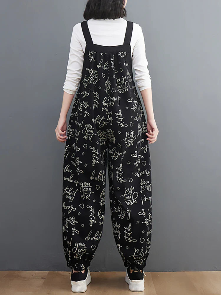 Dames Broek Letterprint Stijlvol voor Herfst en Winter