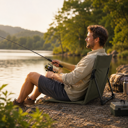 Opvouwbare Campingstoel – Ultralicht & Compact met Ergonomische Steun voor Trekking en Outdoor