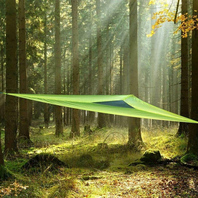 Driehoekige Hangende Hangmat Meerpersoons met Ankersysteem voor Camping Tuin Buiten Ontspanning Relax