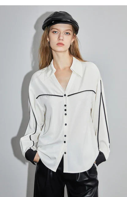 Witte Blouse Lange Mouwen Elegante Vrouwelijke Stijl - StudioMarella