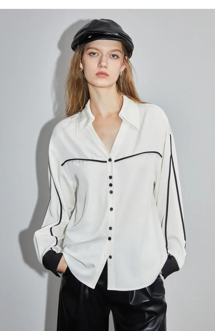 Witte Blouse Lange Mouwen Elegante Vrouwelijke Stijl