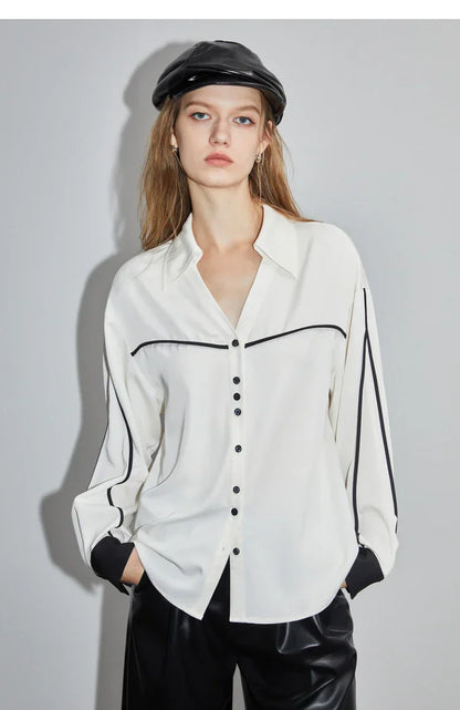 Witte Blouse Lange Mouwen Elegante Vrouwelijke Stijl