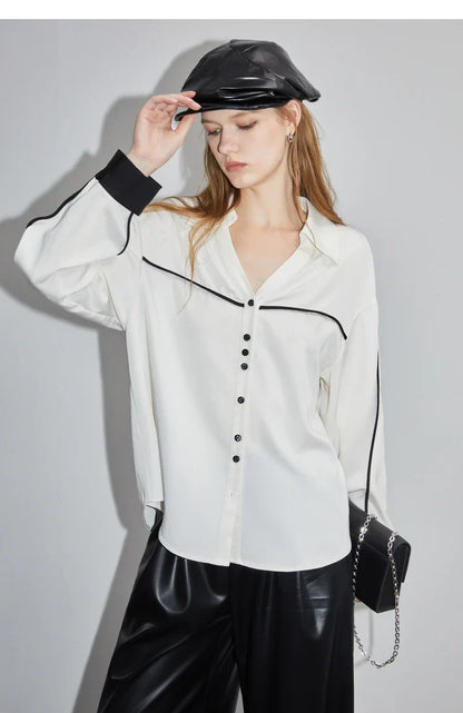 Witte Blouse Lange Mouwen Elegante Vrouwelijke Stijl