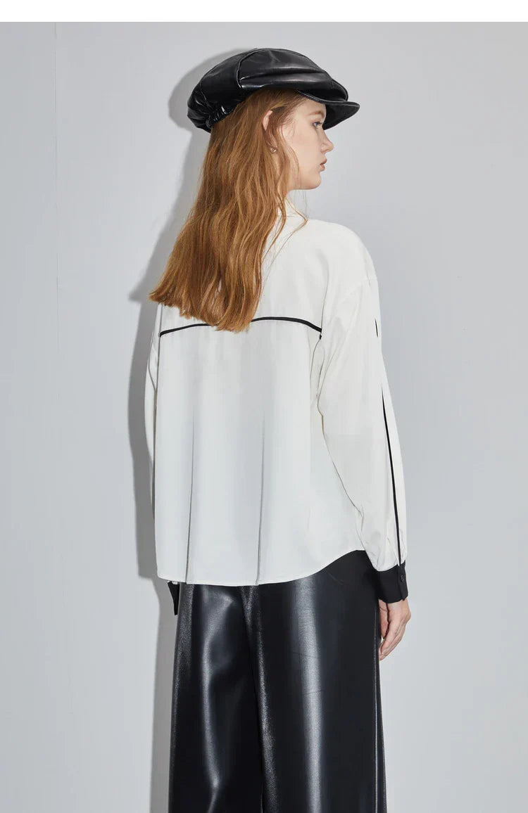 Witte Blouse Lange Mouwen Elegante Vrouwelijke Stijl