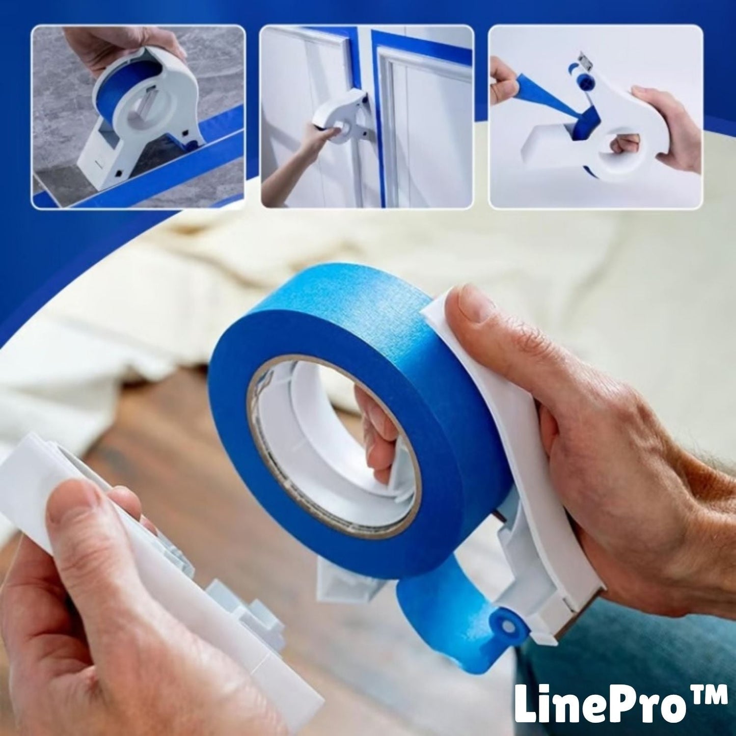 Schilderstape Applicator met Rolsysteem voor Rechte Verflijnen | Handige Plakband Aanbrengtool voor Wanden Plafonds en Plinten