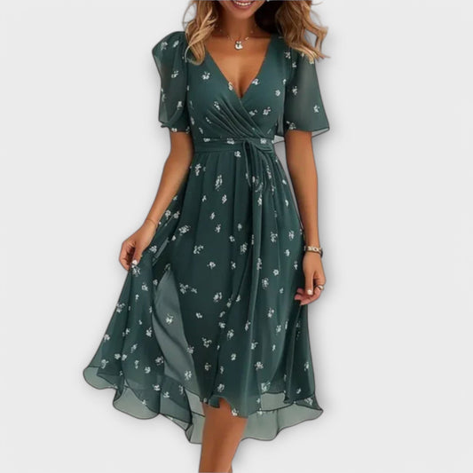 Midi Jurk Bloemenprint Elegante Zomerjurk voor Vrouw - StudioMarella