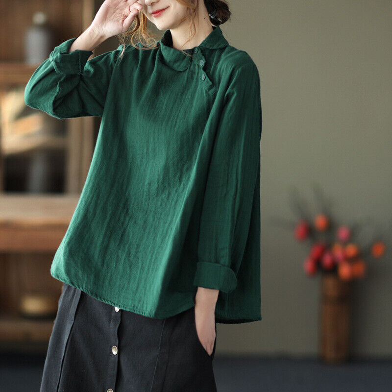 Dames Shirt Lange Mouwen Katoen Casual Stijl - StudioMarella