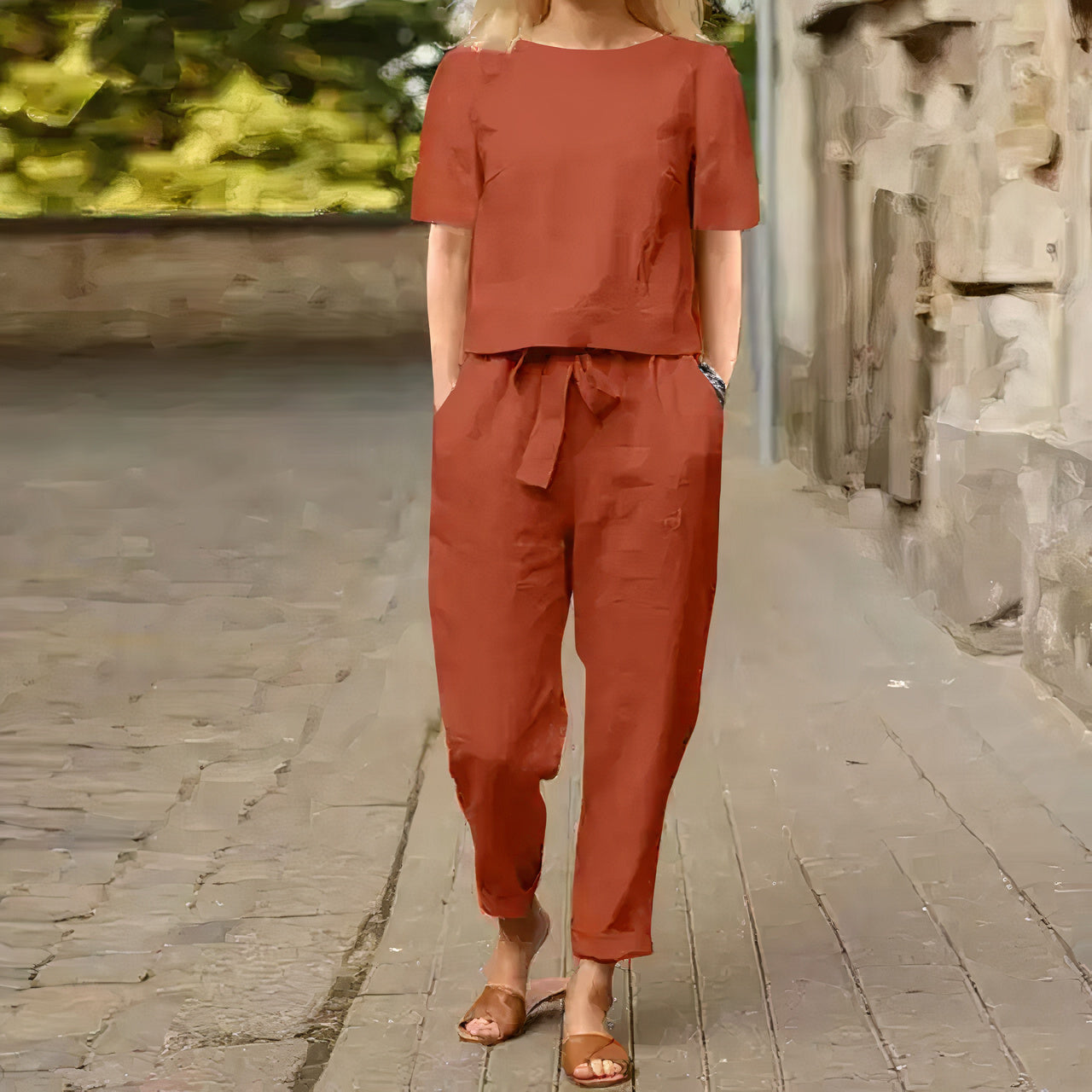 Dames Zomer Jurk Set Comfortabele Pasvorm Zomerse Stijl