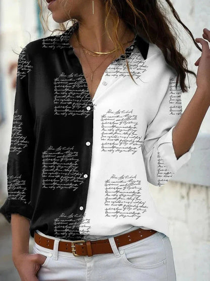 Vrouwelijke Blouse Lange Mouwen Elegante Stijl