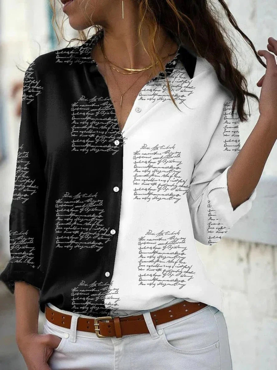 Vrouwelijke Blouse Lange Mouwen Elegante Stijl