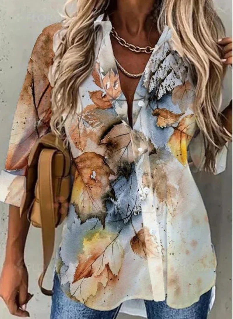 Vrouwelijke Blouse Lange Mouwen Elegante Stijl