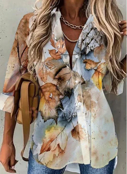 Vrouwelijke Blouse Lange Mouwen Elegante Stijl
