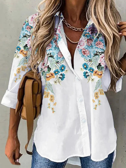 Vrouwelijke Blouse Lange Mouwen Elegante Stijl