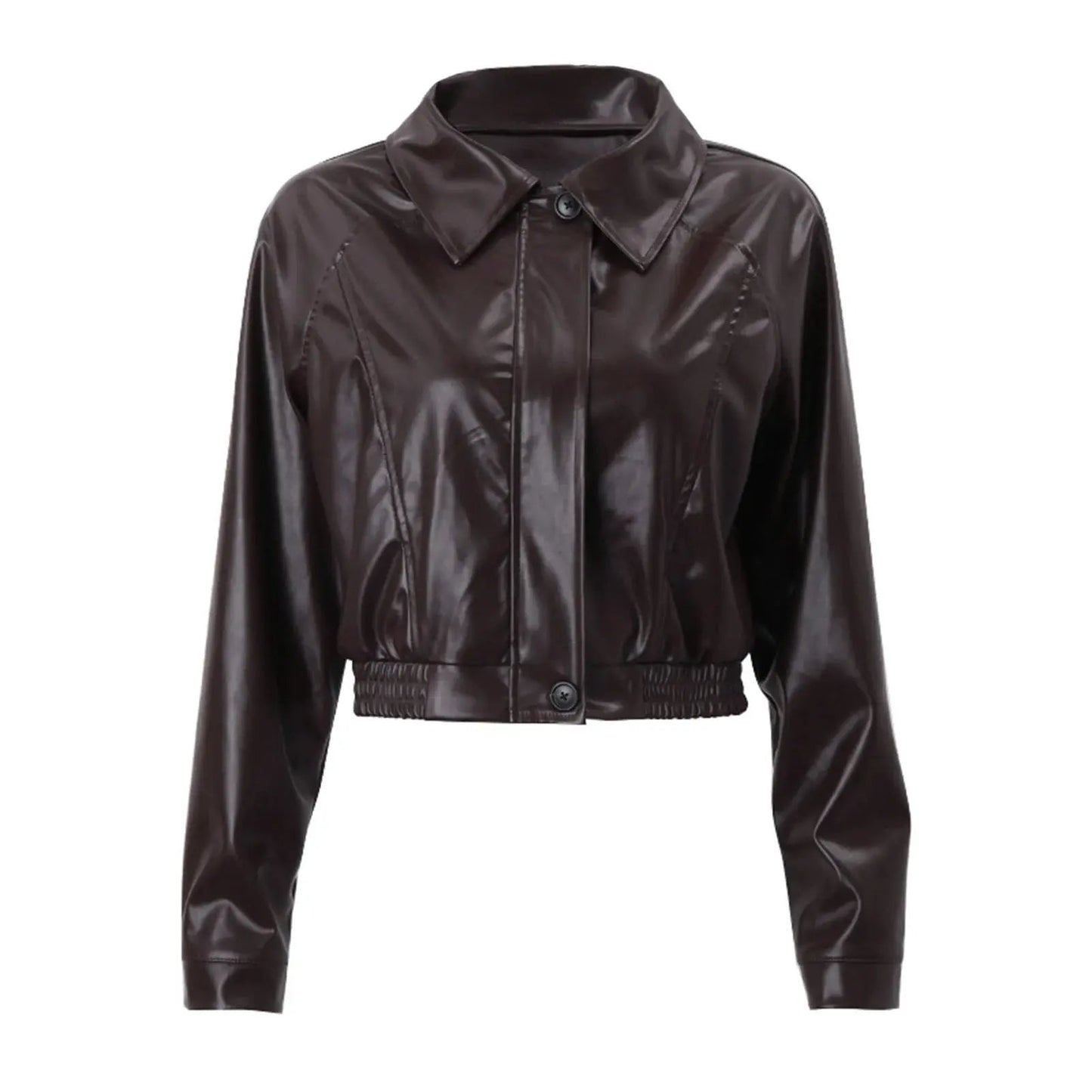 Grootschalige Kunstleder Jas voor Dames Oversized Model