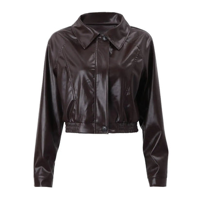 Grootschalige Kunstleder Jas voor Dames Oversized Model