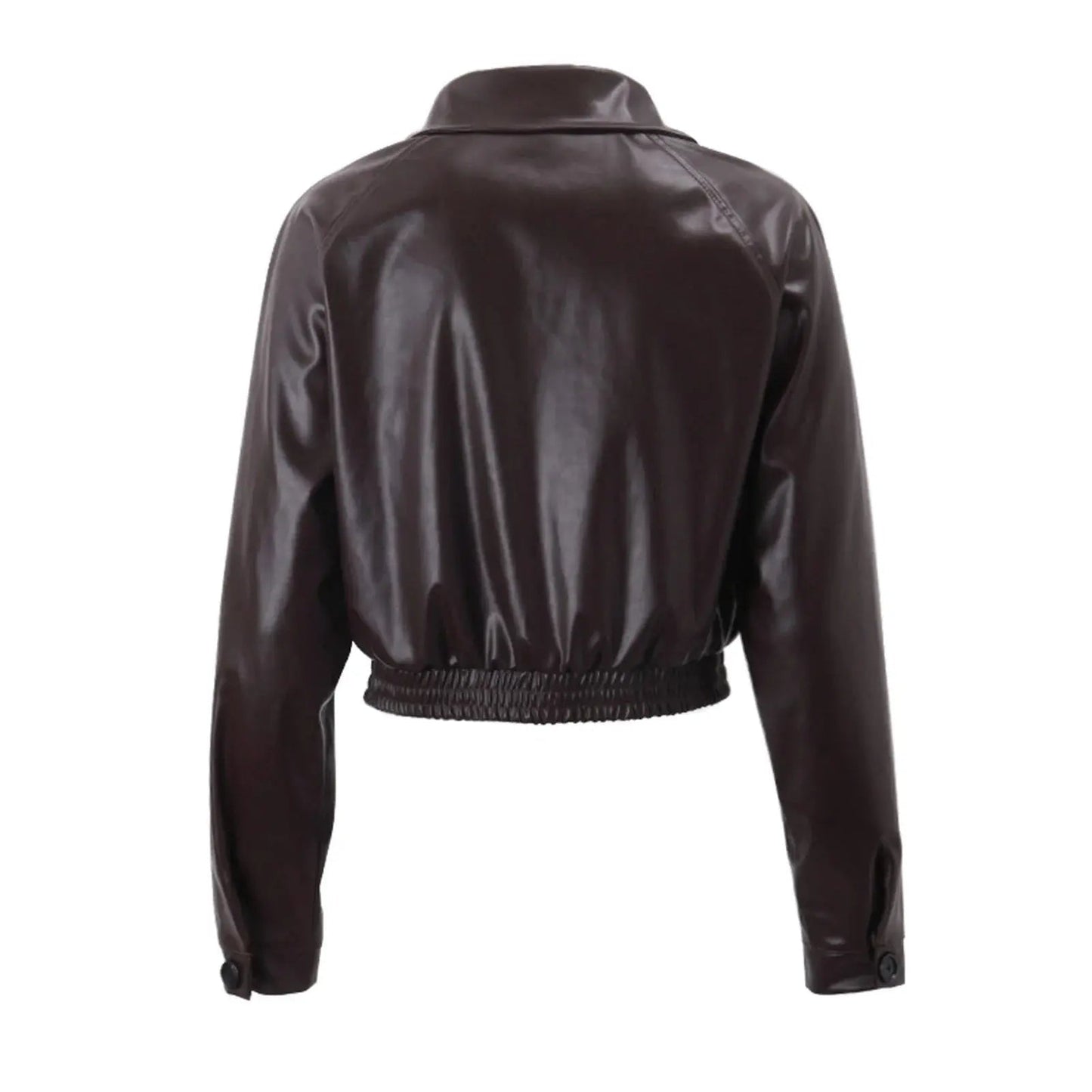 Grootschalige Kunstleder Jas voor Dames Oversized Model