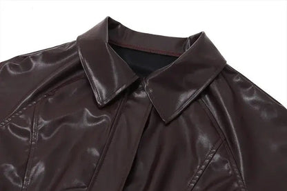 Grootschalige Kunstleder Jas voor Dames Oversized Model