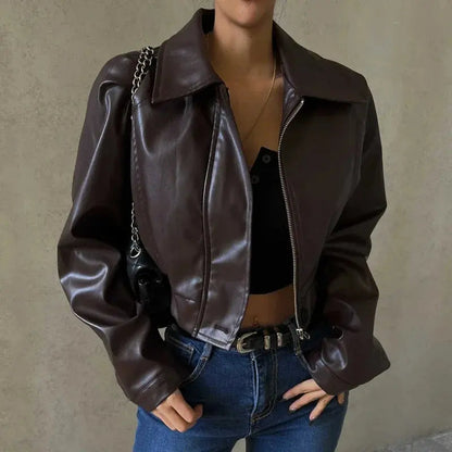 Grootschalige Kunstleder Jas voor Dames Oversized Model - StudioMarella