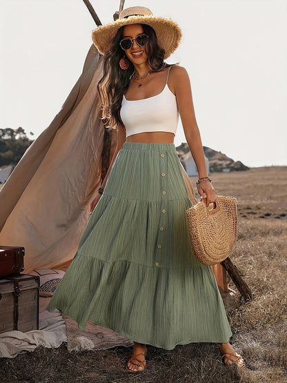 Dames Maxi Rok Zomer Bohemien Stijl met Volant