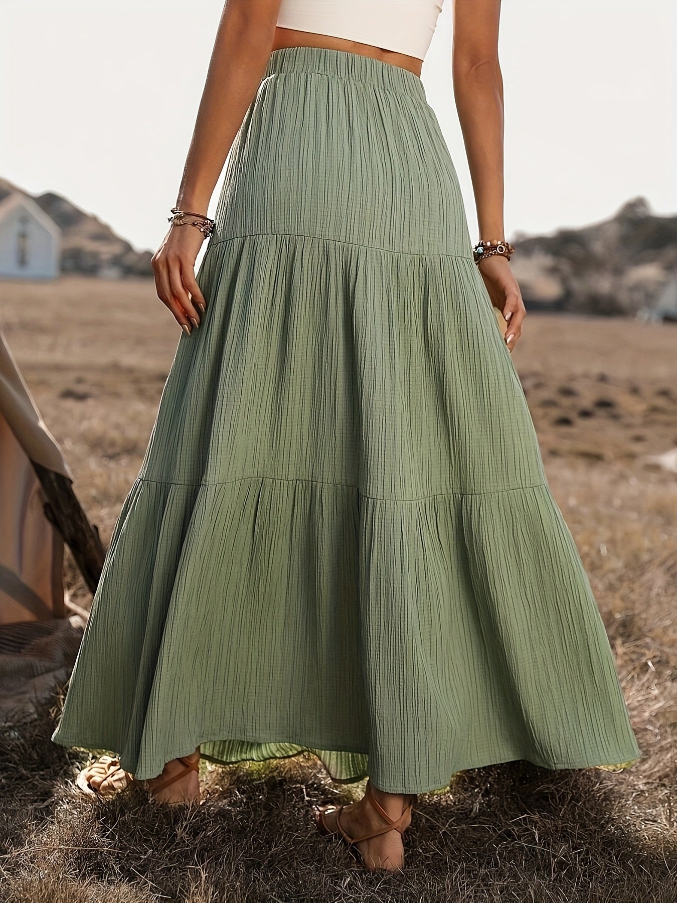Dames Maxi Rok Zomer Bohemien Stijl met Volant