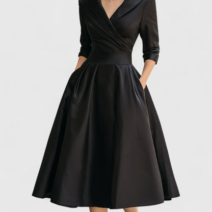 Midi Jurk Elegante Wikkeljurk met V-Hals Celeste Stijl