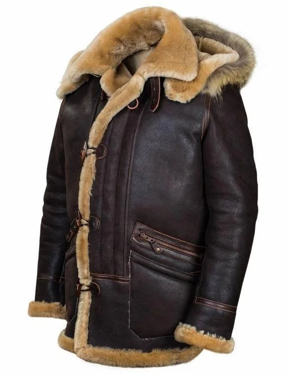 Felix | Warme Winterjas met Kap en Cappuccino Bruin