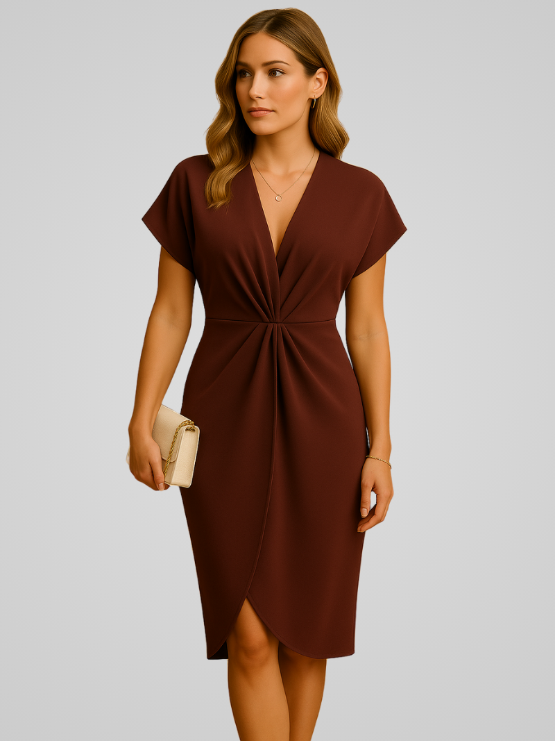 Midi Jurk voor Vrouw Elegante Overslag Model