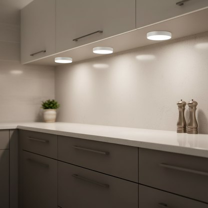 LED Spotjes Onderkast Batterij Draadloos Dimbaar Set 3 Keuken Kastverlichting Zelfklevend Afstandsbediening Plakspot