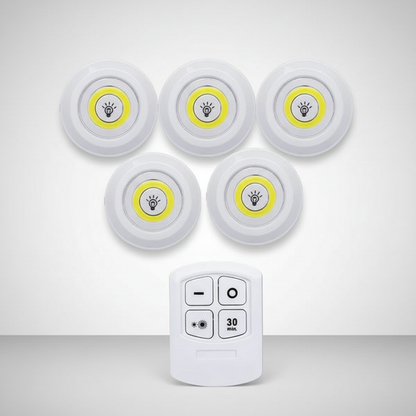 LED Spotjes Onderkast Batterij Draadloos Dimbaar Set 3 Keuken Kastverlichting Zelfklevend Afstandsbediening Plakspot