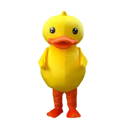 Opblaasbaar Eendenkostuum voor Volwassenen Mascotte Carnaval Feesten Themafeesten XL Geel Funny Kostuum Pak