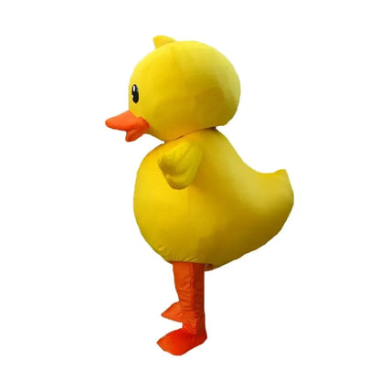 Opblaasbaar Eendenkostuum voor Volwassenen Mascotte Carnaval Feesten Themafeesten XL Geel Funny Kostuum Pak