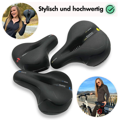 Ergonomisch Fietszadel met Gel-Demping - Comfortzadel voor Langere Fietstochten - Ademend en Drukverlagend - Universele Pasvorm