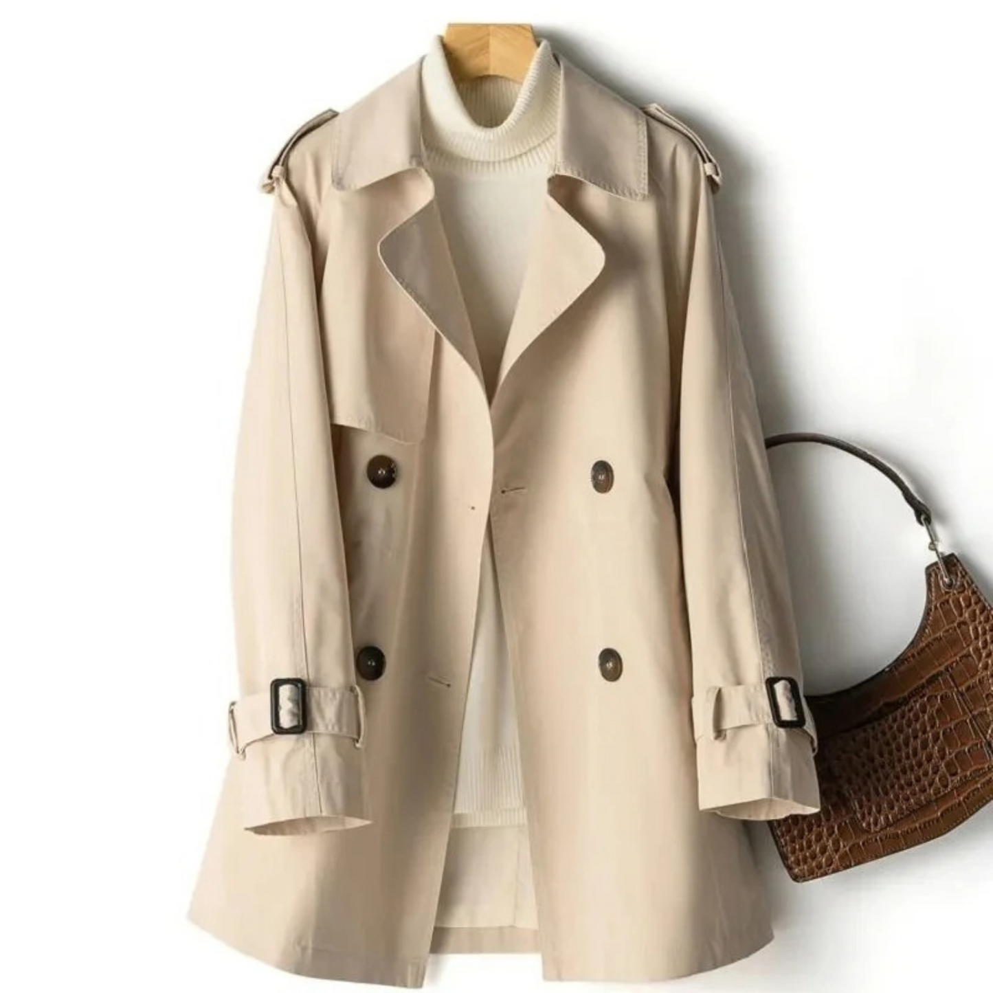 Donkerblauwe Waterdichte Trenchcoat voor Vrouw