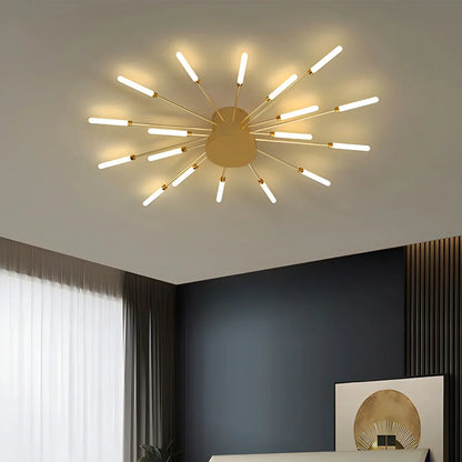LED Plafondlamp Metaal 20-42 Lichtpunten Zwart Goud Woonkamer Eetkamer Stervorm Design Dimbaar Moderne Verlichting Grote Ruimtes