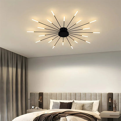 LED Plafondlamp Metaal 20-42 Lichtpunten Zwart Goud Woonkamer Eetkamer Stervorm Design Dimbaar Moderne Verlichting Grote Ruimtes