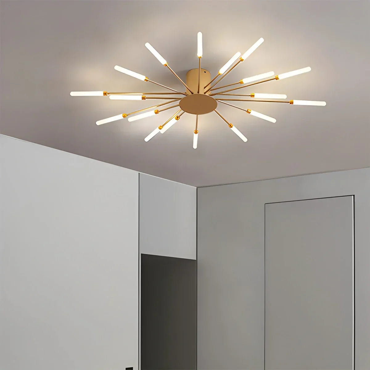 LED Plafondlamp Metaal 20-42 Lichtpunten Zwart Goud Woonkamer Eetkamer Stervorm Design Dimbaar Moderne Verlichting Grote Ruimtes