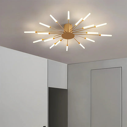 LED Plafondlamp Metaal 20-42 Lichtpunten Zwart Goud Woonkamer Eetkamer Stervorm Design Dimbaar Moderne Verlichting Grote Ruimtes