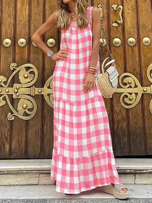 Zomerjurk Vrouwelijk Roze Jurk met Boho Stijl - StudioMarella
