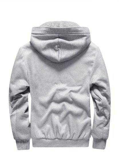 Fleece jas met capuchon en ritssluiting