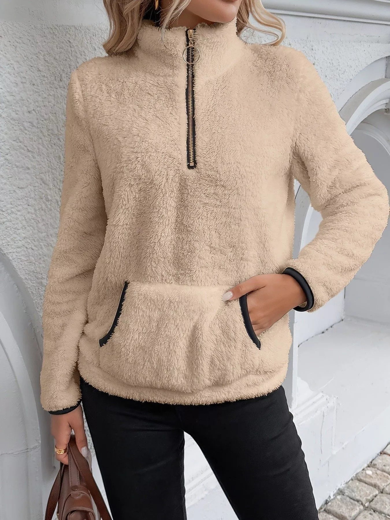 Fleece Trui met Halve Rits | Dames Truien voor Comfortabele Casual Wear 6