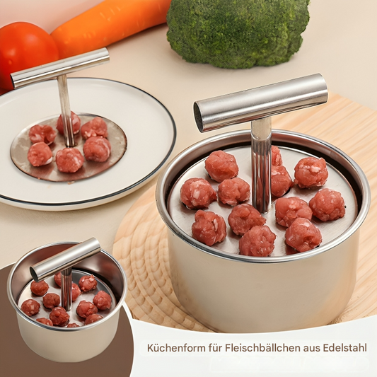 RVS gehaktballenmaker voor gehaktballen, vleesballetjes en falafel met gelijkmatige vorm en schone bereiding