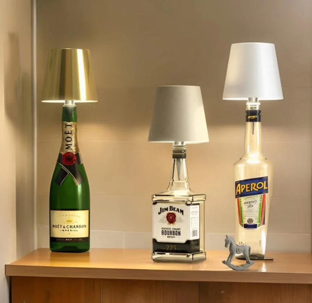 Flessenlamp LED Oplaadbaar Aluminium Tafellamp Voor Wijnfles Warm Licht