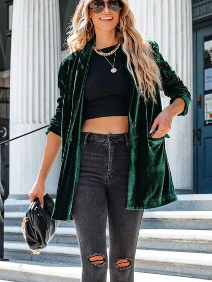 Luxe Blazer Fluwelen Jas Elegante Look voor Vrouw - StudioMarella