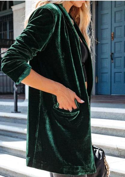 Luxe Blazer Fluwelen Jas Elegante Look voor Vrouw