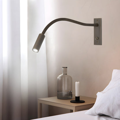 Elezor Flexibele Gooseneck Wandlamp LED Zwart Leeslamp Slaapkamer Bed Wandverlichting Richtbaar Modern Minimalistisch