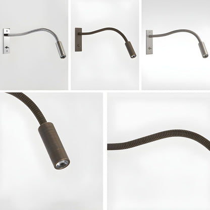 Elezor Flexibele Gooseneck Wandlamp LED Zwart Leeslamp Slaapkamer Bed Wandverlichting Richtbaar Modern Minimalistisch