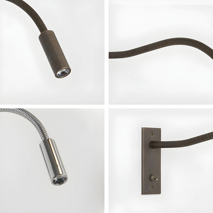 Elezor Flexibele Gooseneck Wandlamp LED Zwart Leeslamp Slaapkamer Bed Wandverlichting Richtbaar Modern Minimalistisch