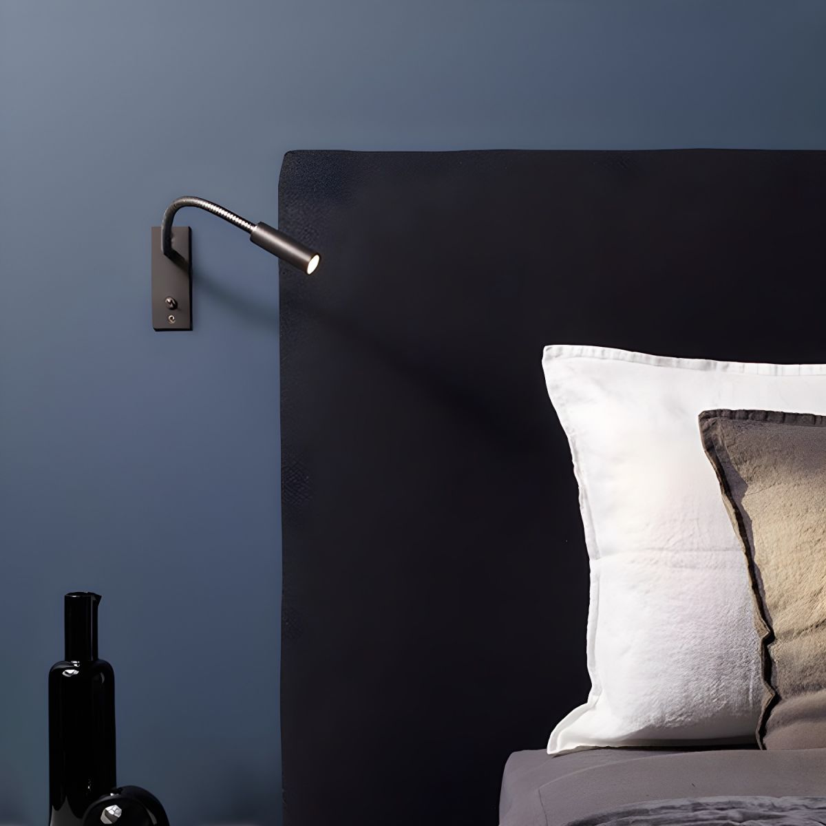 Elezor Flexibele Gooseneck Wandlamp LED Zwart Leeslamp Slaapkamer Bed Wandverlichting Richtbaar Modern Minimalistisch